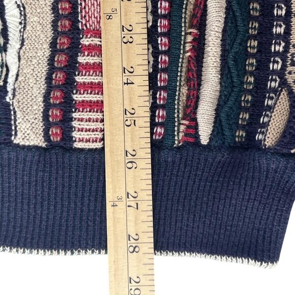 North Wales Mens Sweater L Coogi Cosby Style Multicolor 3D Cotton Hong Kong 90s - Picture 9 of 9